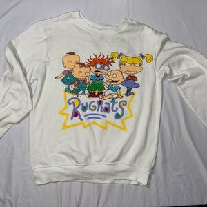 Love Tribe Rugrats Nickelodeon White Crewneck Graphic Sweatshirt, Women Size Med